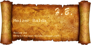 Heizer Balda névjegykártya